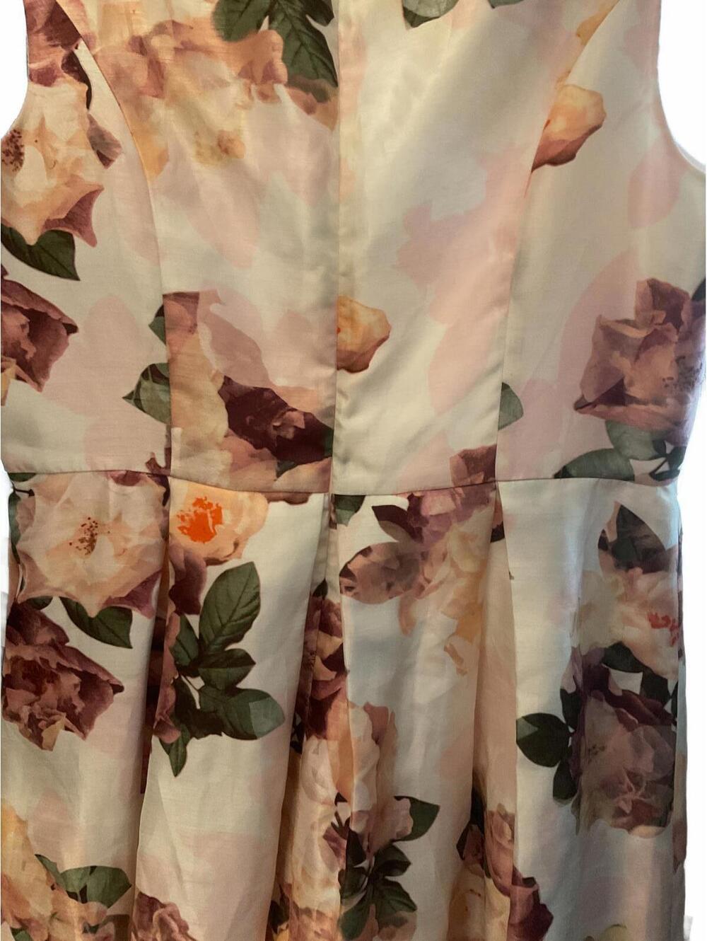 Liz Claiborne Floral Tea Special Occasion Dress Midi Size 14 Fit and Flare - Picture 10 of 10